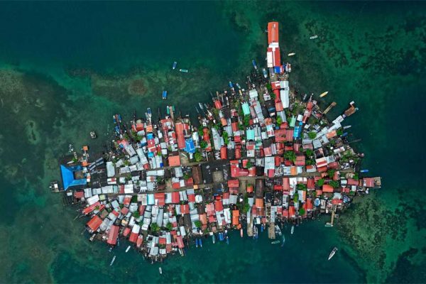 Aerial view of Carti Sugtupu Island in the Guna Yala region, on the Caribbean coast of Panama. Photo AFP Image