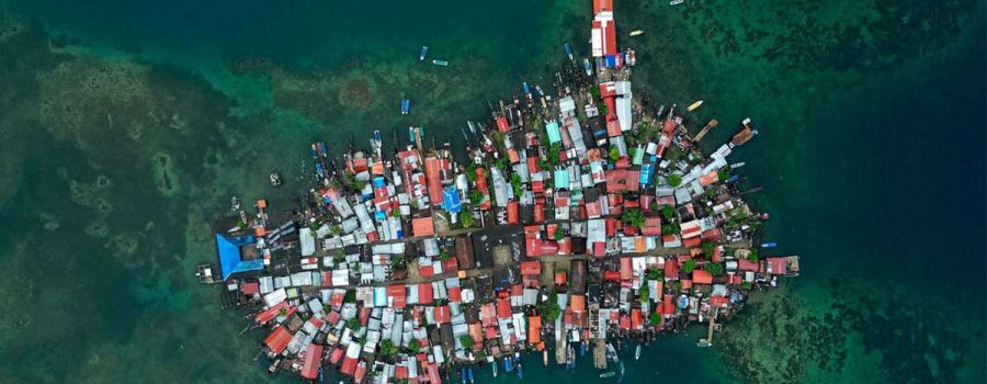 Aerial view of Carti Sugtupu Island in the Guna Yala region, on the Caribbean coast of Panama. Photo AFP Image